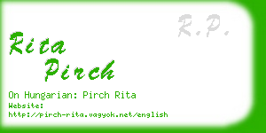 rita pirch business card